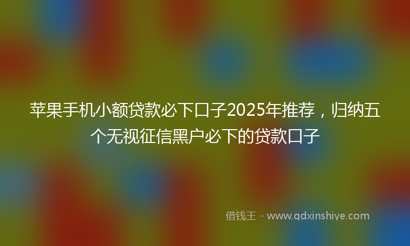 苹果手机小额贷款必下口子2025年推荐，归纳五个无视征信黑户必下的贷款口子