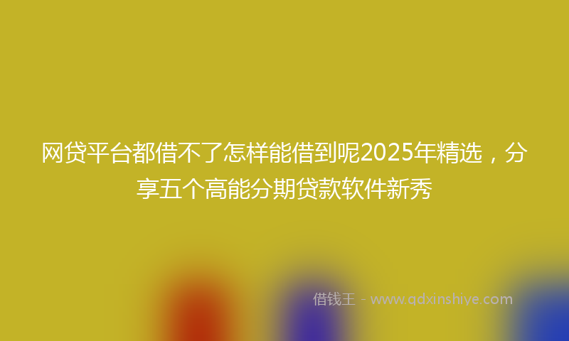 网贷平台都借不了怎样能借到呢2025年精选，分享五个高能分期贷款软件新秀