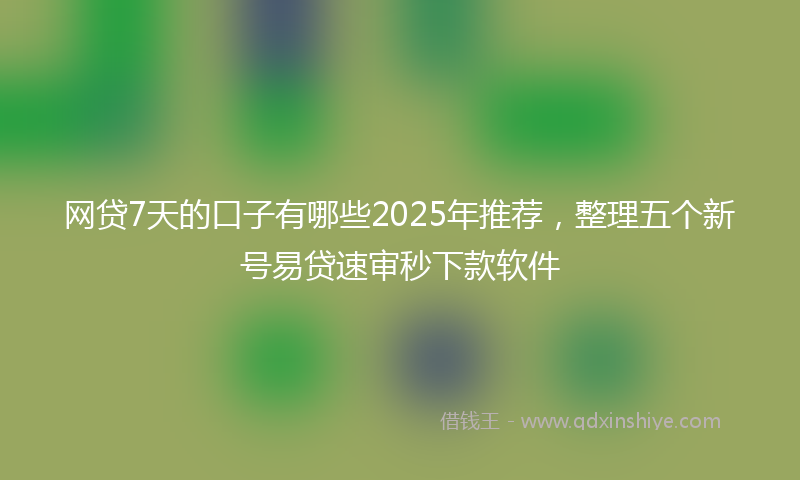网贷7天的口子有哪些2025年推荐，整理五个新号易贷速审秒下款软件