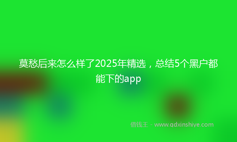 莫愁后来怎么样了2025年精选，总结5个黑户都能下的app
