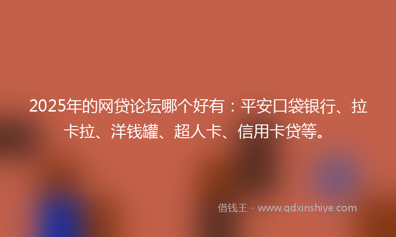 2025年的网贷论坛哪个好有：平安口袋银行、拉卡拉、洋钱罐、超人卡、信用卡贷等。