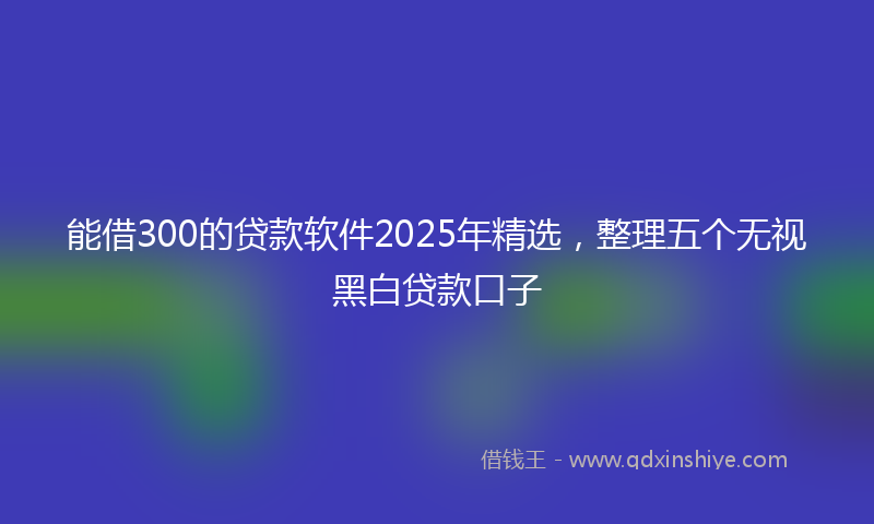 能借300的贷款软件2025年精选，整理五个无视黑白贷款口子