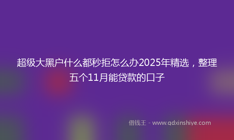 超级大黑户什么都秒拒怎么办2025年精选，整理五个11月能贷款的口子