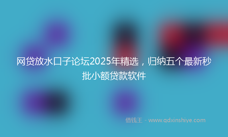 网贷放水口子论坛2025年精选，归纳五个最新秒批小额贷款软件