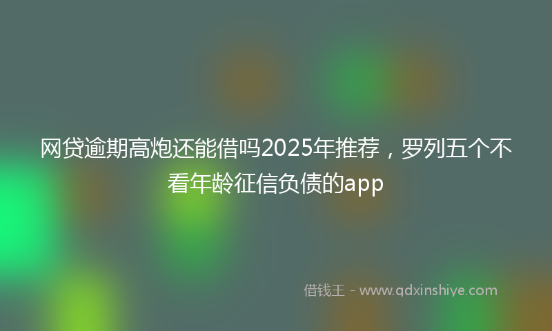 网贷逾期高炮还能借吗2025年推荐，罗列五个不看年龄征信负债的app