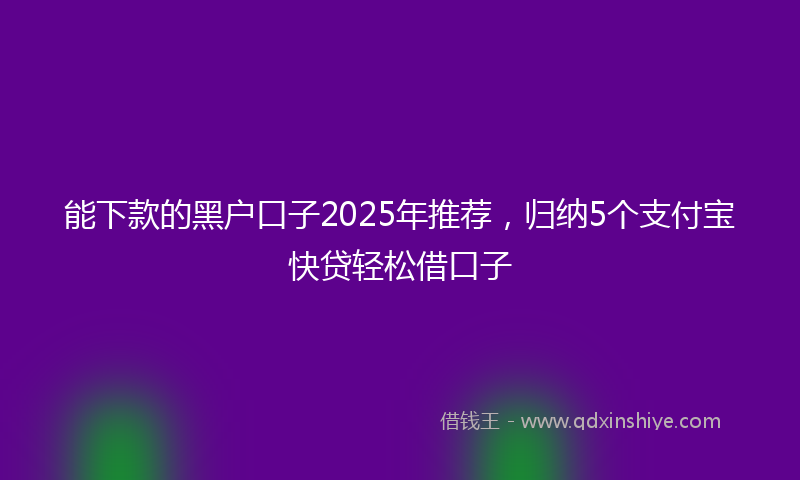 能下款的黑户口子2025年推荐，归纳5个支付宝快贷轻松借口子