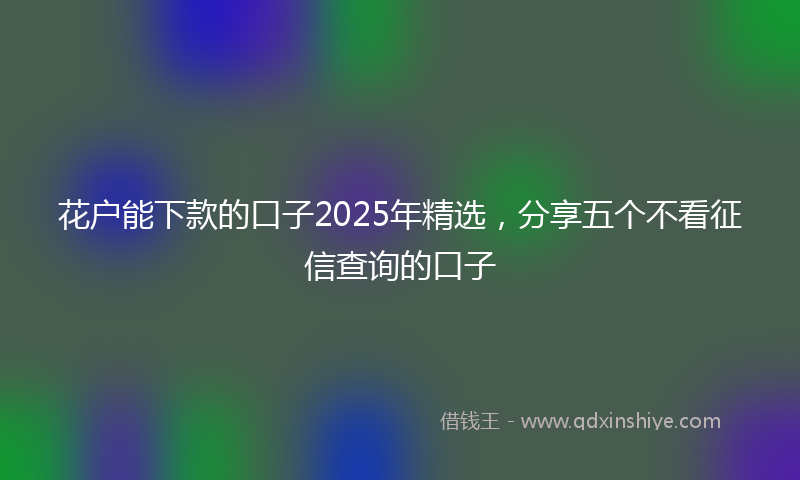 花户能下款的口子2025年精选，分享五个不看征信查询的口子