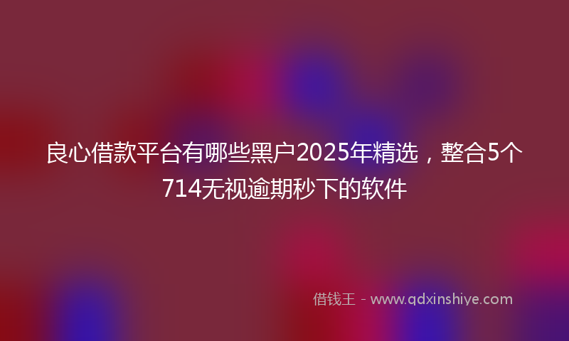 良心借款平台有哪些黑户2025年精选，整合5个714无视逾期秒下的软件
