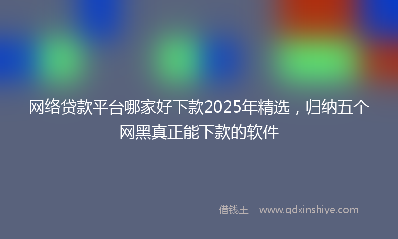 网络贷款平台哪家好下款2025年精选，归纳五个网黑真正能下款的软件