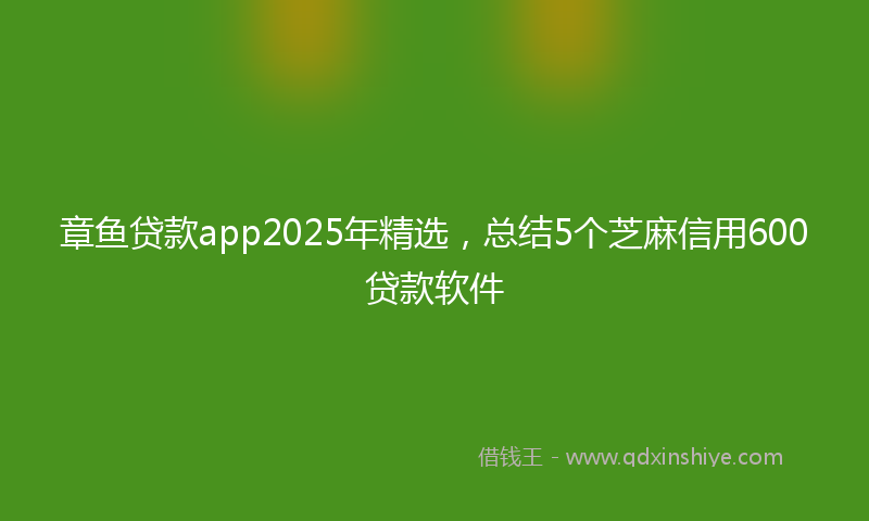 章鱼贷款app2025年精选，总结5个芝麻信用600贷款软件