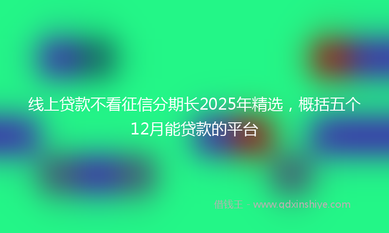 线上贷款不看征信分期长2025年精选，概括五个12月能贷款的平台