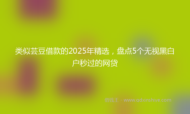 类似芸豆借款的2025年精选，盘点5个无视黑白户秒过的网贷