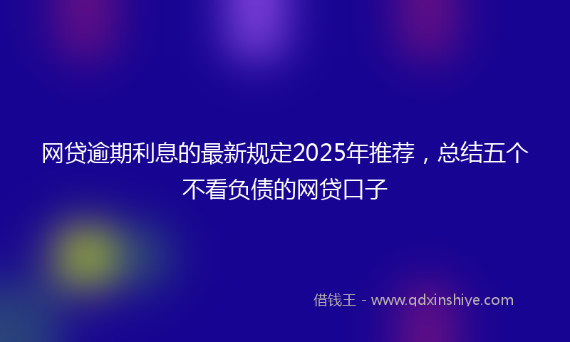 网贷逾期利息的最新规定2025年推荐，总结五个不看负债的网贷口子