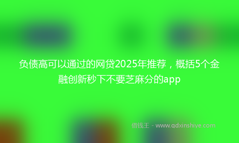 负债高可以通过的网贷2025年推荐，概括5个金融创新秒下不要芝麻分的app