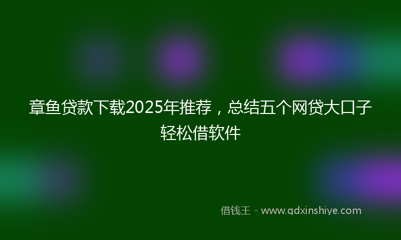 章鱼贷款下载2025年推荐，总结五个网贷大口子轻松借软件