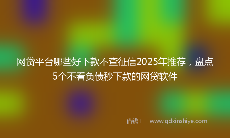 网贷平台哪些好下款不查征信2025年推荐，盘点5个不看负债秒下款的网贷软件