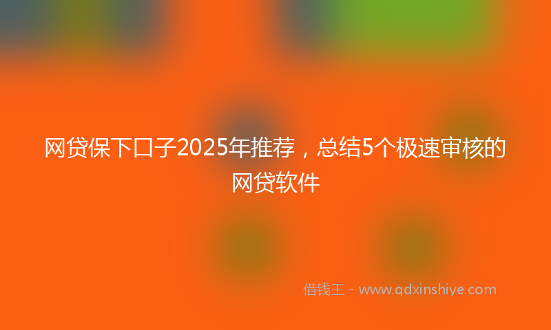 网贷保下口子2025年推荐，总结5个极速审核的网贷软件