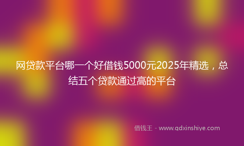 网贷款平台哪一个好借钱5000元2025年精选，总结五个贷款通过高的平台
