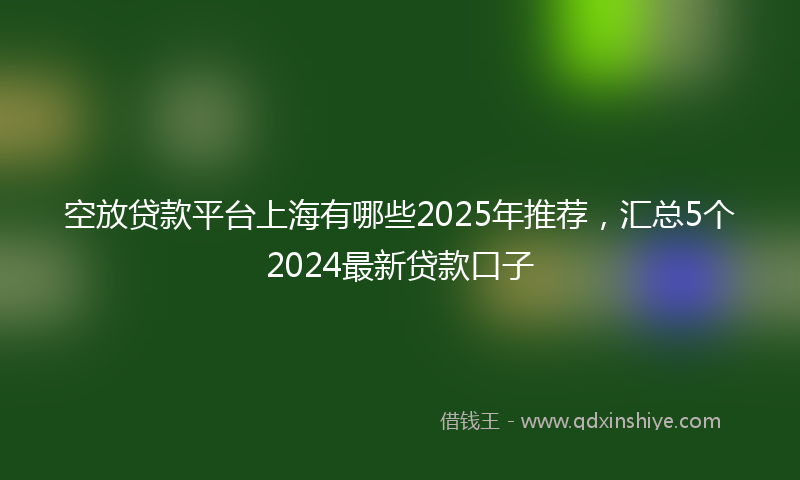 空放贷款平台上海有哪些2025年推荐，汇总5个2024最新贷款口子