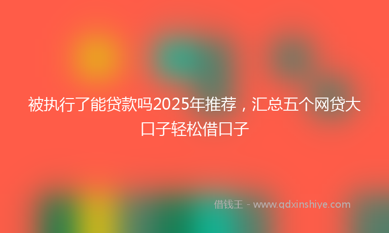 被执行了能贷款吗2025年推荐，汇总五个网贷大口子轻松借口子