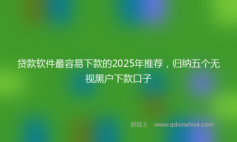 贷款软件最容易下款的2025年推荐，归纳五个无视黑户下款口子
