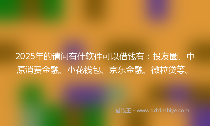 2025年的请问有什软件可以借钱有：投友圈、中原消费金融、小花钱包、京东金融、微粒贷等。