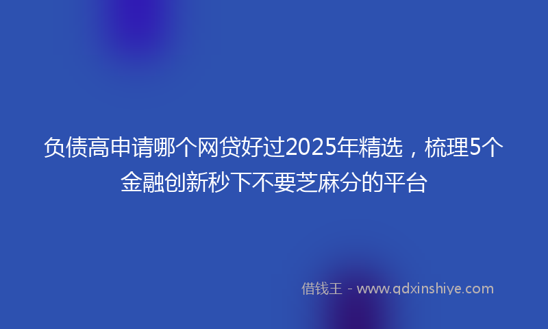 负债高申请哪个网贷好过2025年精选，梳理5个金融创新秒下不要芝麻分的平台
