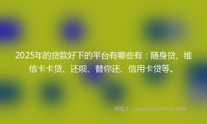2025年的贷款好下的平台有哪些有：随身贷、维信卡卡贷、还呗、替你还、信用卡贷等。