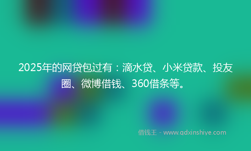 2025年的网贷包过有：滴水贷、小米贷款、投友圈、微博借钱、360借条等。