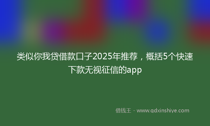 类似你我贷借款口子2025年推荐，概括5个快速下款无视征信的app
