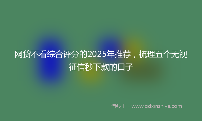 网贷不看综合评分的2025年推荐，梳理五个无视征信秒下款的口子