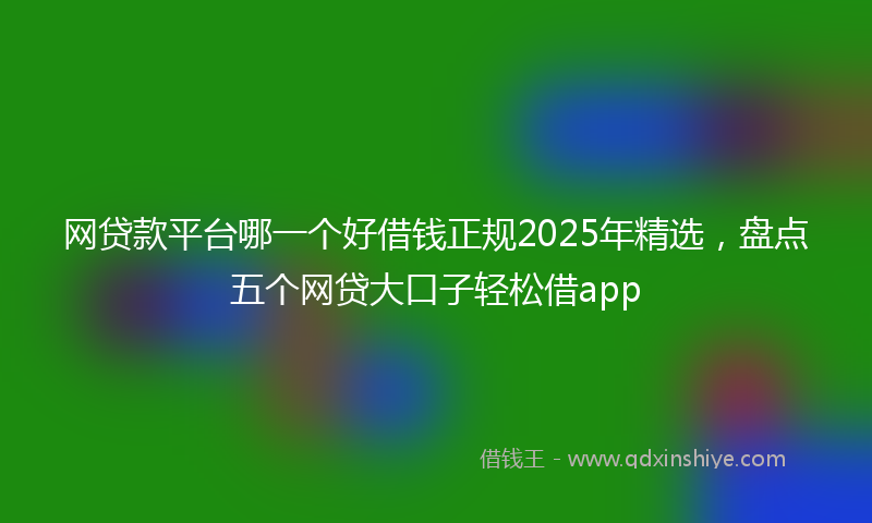 网贷款平台哪一个好借钱正规2025年精选，盘点五个网贷大口子轻松借app