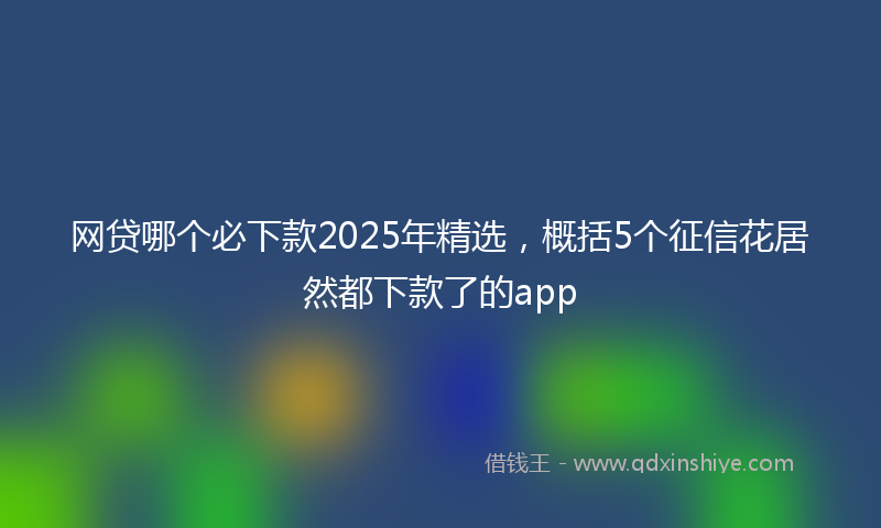 网贷哪个必下款2025年精选，概括5个征信花居然都下款了的app