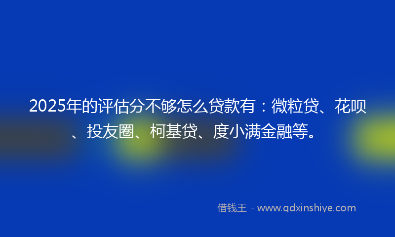 2025年的评估分不够怎么贷款有：微粒贷、花呗、投友圈、柯基贷、度小满金融等。