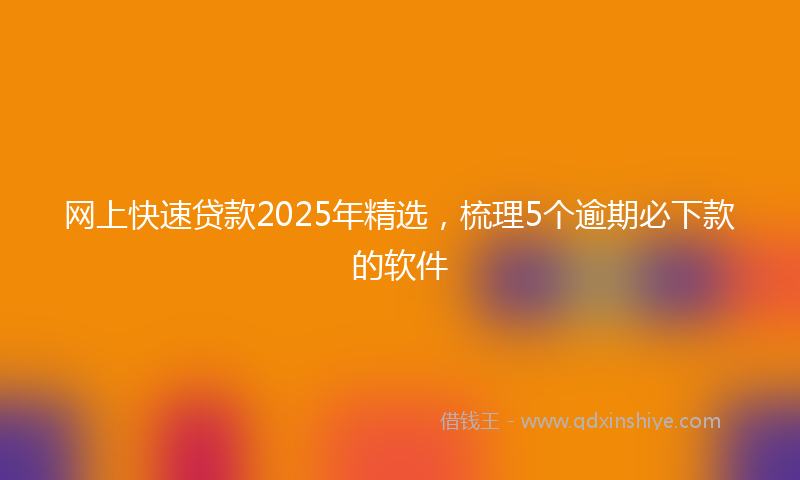 网上快速贷款2025年精选，梳理5个逾期必下款的软件