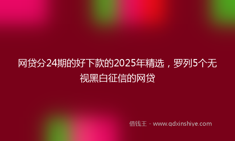 网贷分24期的好下款的2025年精选，罗列5个无视黑白征信的网贷