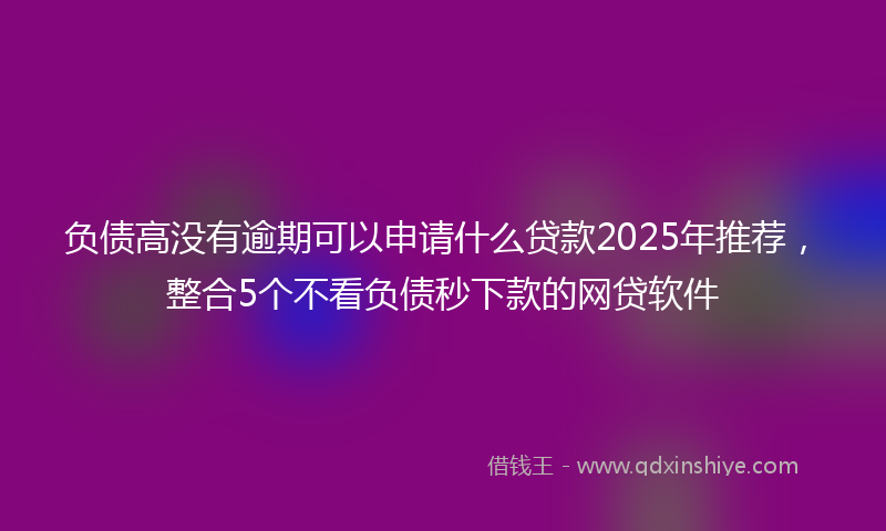 负债高没有逾期可以申请什么贷款2025年推荐，整合5个不看负债秒下款的网贷软件