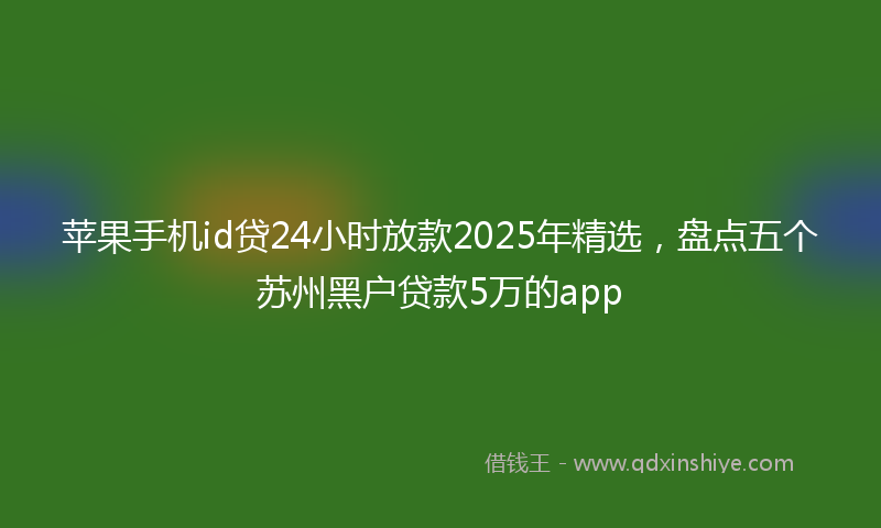 苹果手机id贷24小时放款2025年精选，盘点五个苏州黑户贷款5万的app