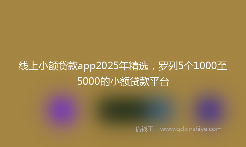 线上小额贷款app2025年精选，罗列5个1000至5000的小额贷款平台