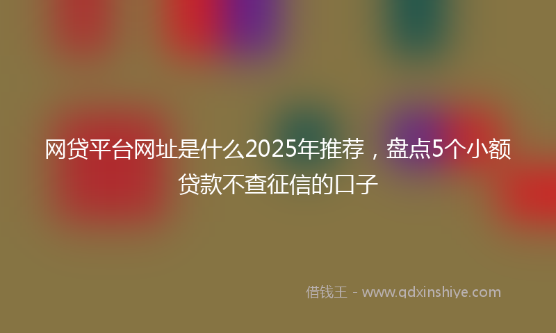 网贷平台网址是什么2025年推荐，盘点5个小额贷款不查征信的口子