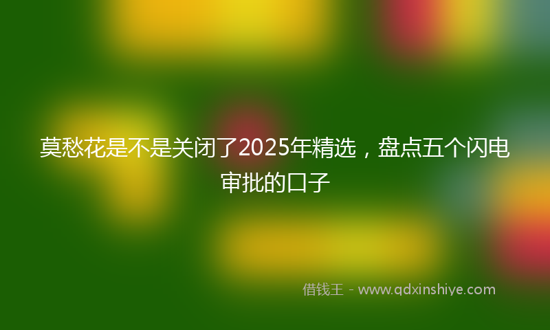 莫愁花是不是关闭了2025年精选，盘点五个闪电审批的口子