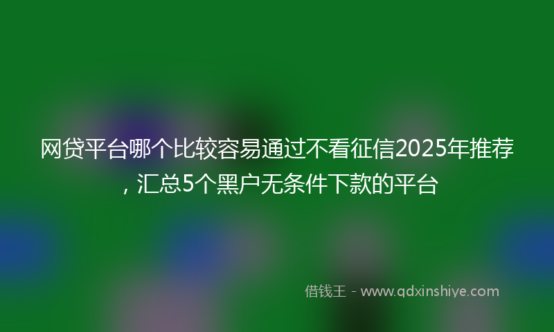 网贷平台哪个比较容易通过不看征信2025年推荐，汇总5个黑户无条件下款的平台