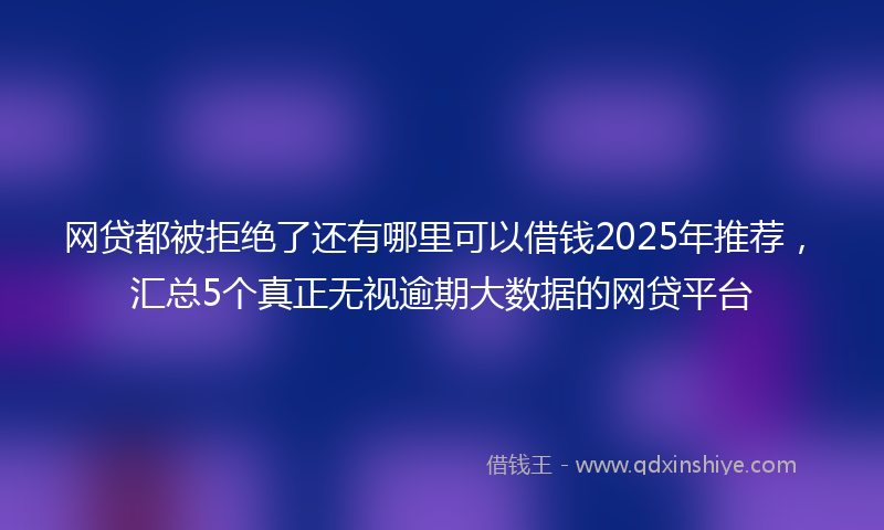 网贷都被拒绝了还有哪里可以借钱2025年推荐，汇总5个真正无视逾期大数据的网贷平台