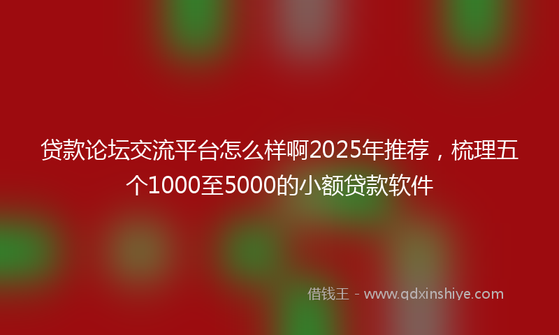 贷款论坛交流平台怎么样啊2025年推荐，梳理五个1000至5000的小额贷款软件