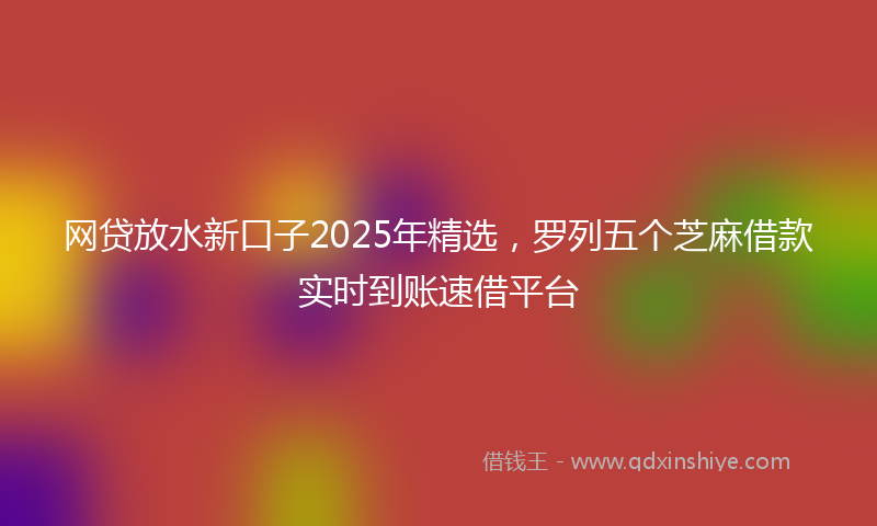 网贷放水新口子2025年精选，罗列五个芝麻借款实时到账速借平台