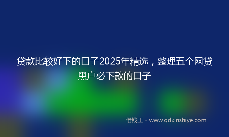 贷款比较好下的口子2025年精选，整理五个网贷黑户必下款的口子