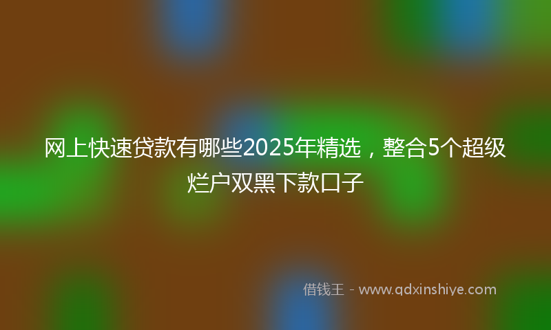 网上快速贷款有哪些2025年精选，整合5个超级烂户双黑下款口子