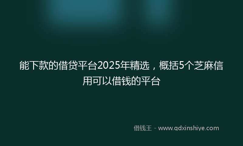能下款的借贷平台2025年精选，概括5个芝麻信用可以借钱的平台