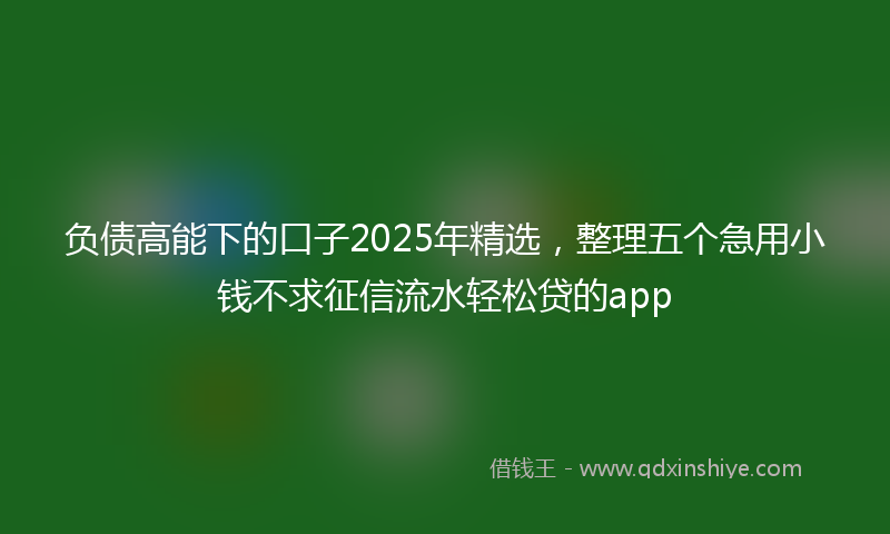 负债高能下的口子2025年精选，整理五个急用小钱不求征信流水轻松贷的app