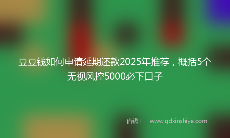 豆豆钱如何申请延期还款2025年推荐，概括5个无视风控5000必下口子